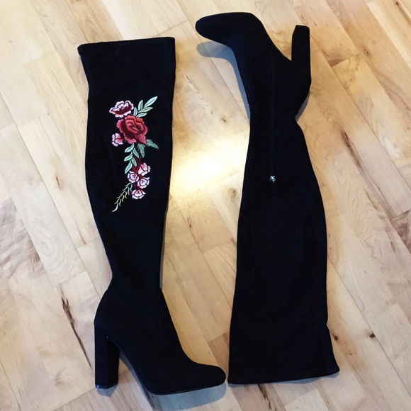 1DAYSALE🔥STEVE MADDEN BLACK OVER THE KNEE BOOTS - Picture 7 of 8